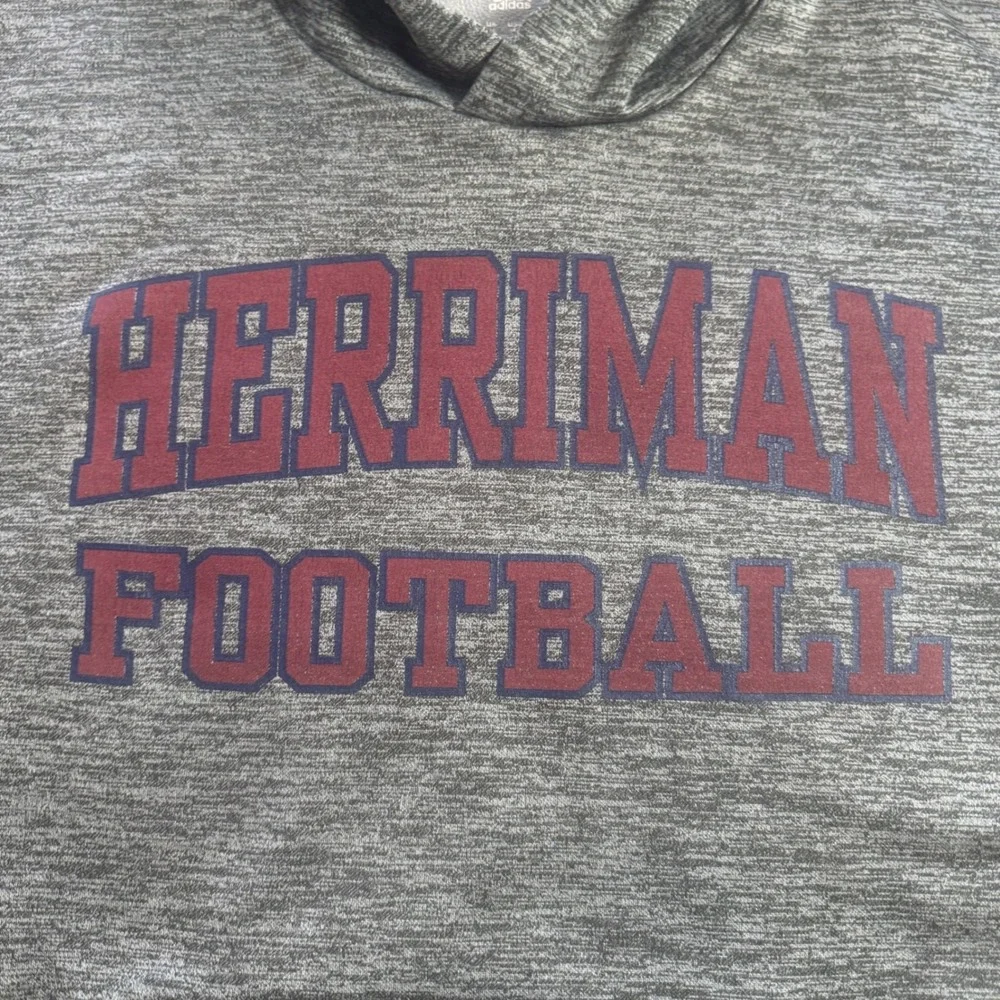 Adidas Herriman Football Climawarm Hoodie Mens Medium Grey Heather Pullover Utah